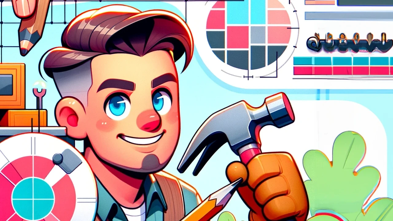 A construction worker building a design system